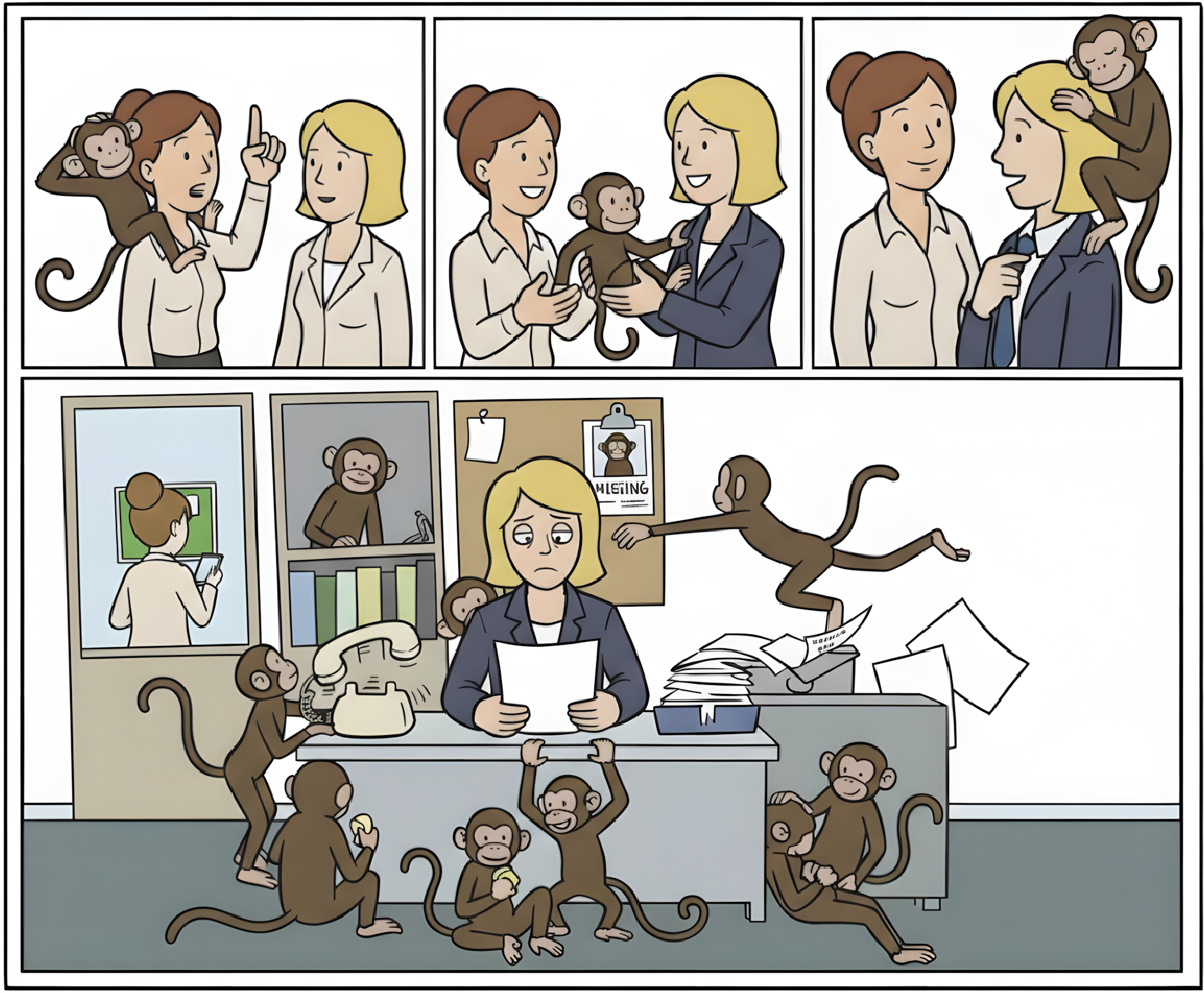 Monkey Management -- Der Affe springt vom Mitarbeiter auf die Führungskraft